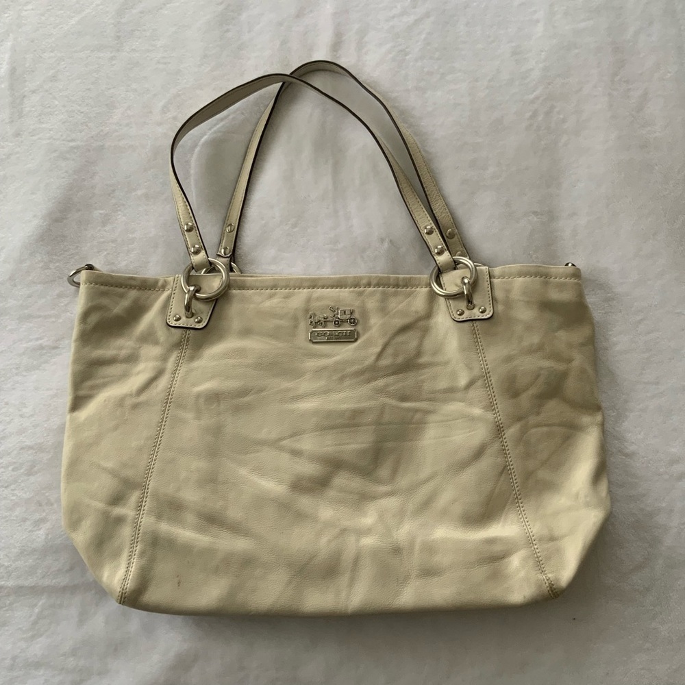 Coach Leather Charm Tote Bag